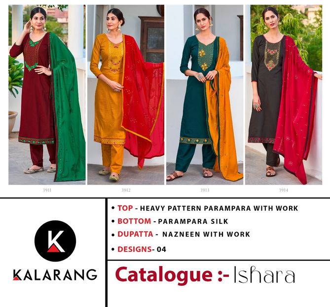 Kalarang Ishara New Latest Designer Fancy Wear Heavy Dress Material Collection